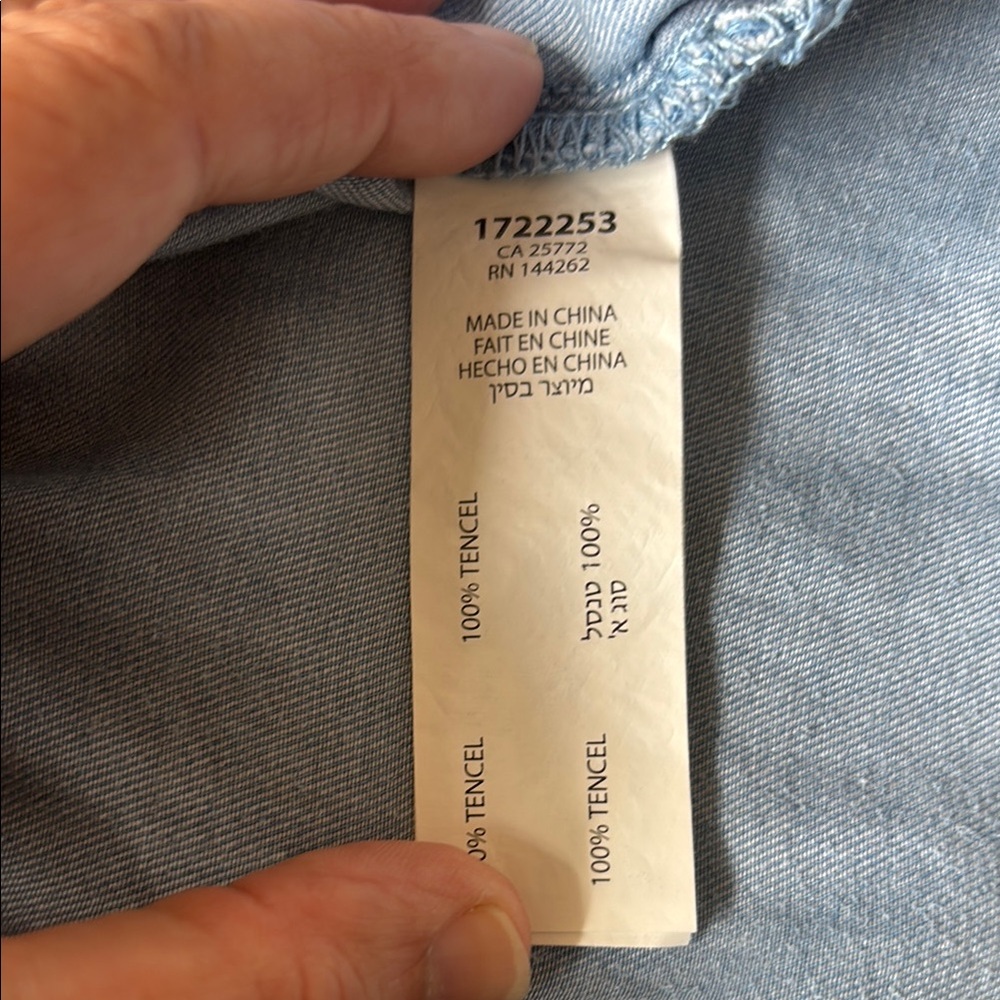 Dex Blue Tunic Midi Dress with Tie Front L - Picture 11 of 11